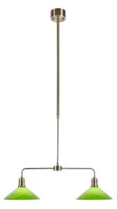 Markslöjd 109161 - Lampadario su asta VELA 2xE27/60W/230V verde/ottone