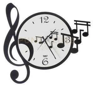 Orologio da parete di design con chiave e note musicali musica bian