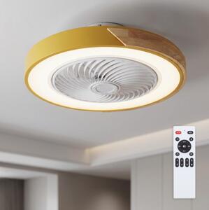 Brilagi - Plafoniera LED dimmerabile con ventilatore LED/38W/230V 50 cm oro/rovere + telecomando