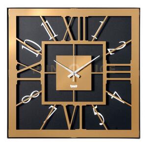 Orologio da muro di design tauro nero e oro laccato in ferro 50x50cmh