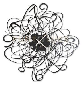 Orologio da parete di design con intreccio doodle nero