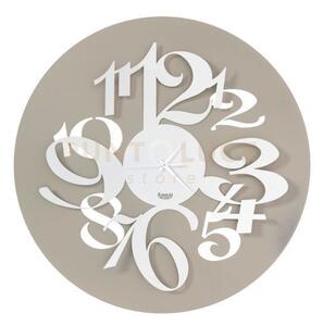 Orologio da parete di design focus sabbia e bianco