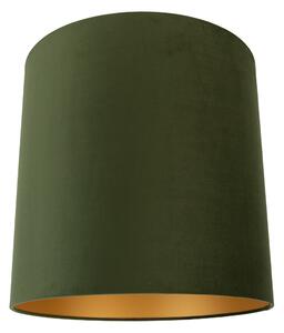 Paralume in velluto verde 40/40/40 con interno dorato