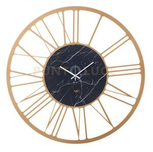Orologio da parete design big 90 oro laccato e marmo nero