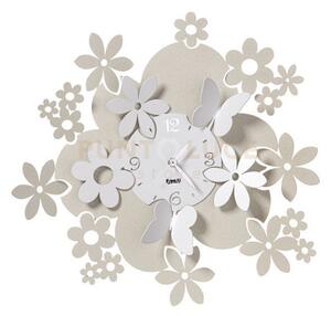 Orologio da parete con fiori daisy avorio e bianco marmo in ferro 4