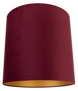 Paralume in velluto rosso 40/40/40 con interno dorato