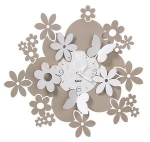 Orologio da parete con fiori daisy sabbia e bianco marmo in ferro 4