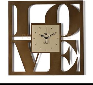 Orologio da parete di design love caramello industrial/miele in fer