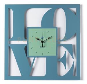 Orologio da parete di design love blu oltremare/verde acqua in ferr