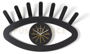 Orologio da parete di design ciclope nero/ocra in ferro 55x36,5h cm