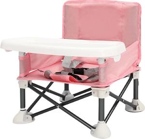 Seggiolone portatile, design pieghevole, elevata capacità di carico, rosa
