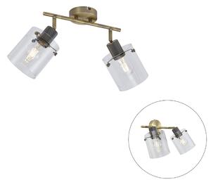 Faretto da soffitto di design bronzo con vetro trasparente 2 luci - Domo