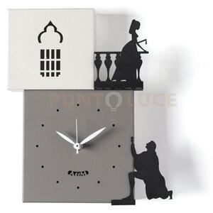 Orologio da parete di design romeo e giulietta fango,avorio,nero,nero