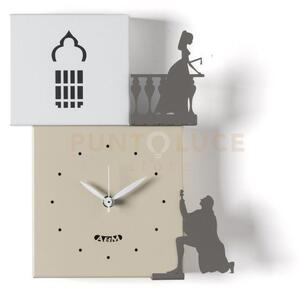Orologio da parete di design romeo e giulietta crema,bianco marmo,f