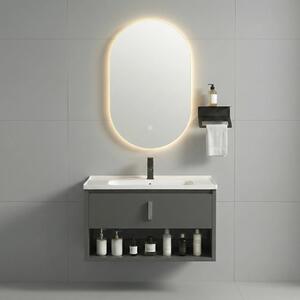 Set di mobili da bagno con lavabo River 60cm Grey
