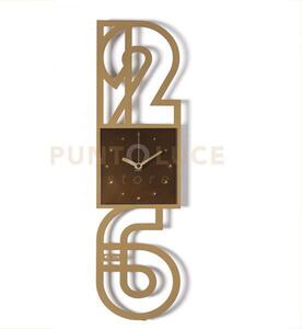 Orologio da parete di design neville oro laccato/caramello industri