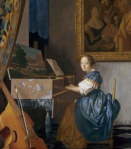 Jan (1632-75) Vermeer - Stampa artistica A Young Lady Seated at a Virginal c 1670, (35 x 40 cm)