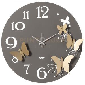 Orologio da parete particolare butterfly flowers grande fango e oro