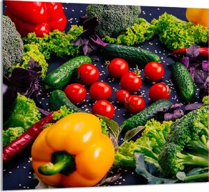 PIATTO DI VETRO PER LA CUCINA 65x60 Verdure
