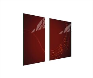 Piastre copri fornelli 2 pezzi 75x52 Copri piano cottura in Vetroceramica tagliere in vetro motivo rosso