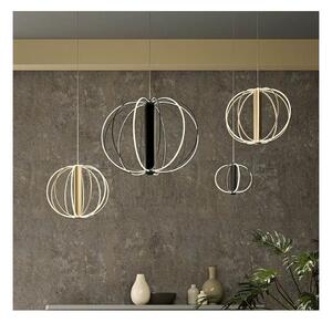 MOSS SOSPENSIONE ROTONDA 3 MISURE NERA O ORO LED INTEGRATO LUCE 3000K DIMMERABILE MODERNA