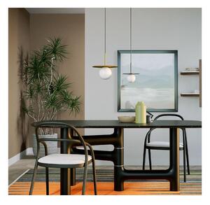 PLATO SOSPENSIONE SINGOLA 3 MISURE IN METALLO ORO O NERO DESIGN MODERNO LAMPADINA ATTACCO G9