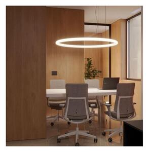 HALLEY SOSPENSIONE CIRCOLARE A LED 5 MISURE LUCE CCT 2700-3000-4000K DIMMERABILE METALLO BIANCO E ACRILICO