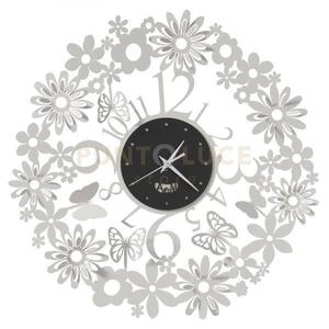 Orologio da parete di design margherite bianco marmo e nero