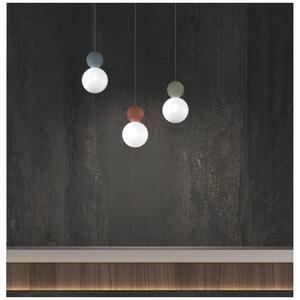 COTTAGE SOSPENSIONE LINEARE 3 LUCI DIFFUSORI A SFERA IN VETRO E METALLO 3 COLORI CON LAMPADINE ATTACCO G9