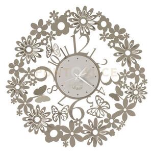 Orologio da parete di design margherite sabbia e bianco marmo