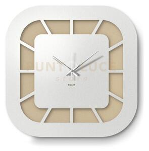Orologio da parete minimal exo crema,bianco marmo