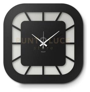 Orologio da parete minimal exo bianco marmo,nero