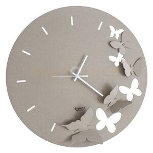 Orologio da parete minimal con farfalle butterfly spring beige in f