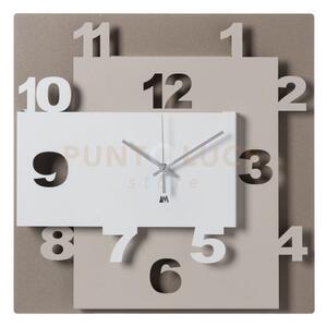 Orologio da parete moderno ziggurat bianco beige e sabbia