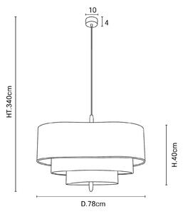 MARKET SET Pebble lampada a sospensione in tessuto crema Ø 78 cm