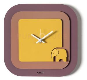 Orologio da parete moderno tino viola ametista,mocha mousse,ocra