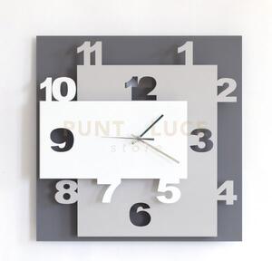 Orologio da parete moderno ziggurat fango bianco e sabbia