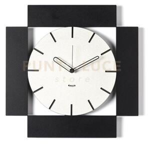 Orologio da parete minimal radical nero/bianco marmo in ferro 50x50