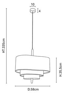 MARKET SET Pebble lampada a sospensione in tessuto crema Ø 58 cm