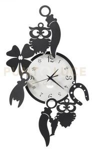 Orologio da parete di design portafortuna good luck nero e bianco m