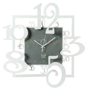 Orologio da parete quadrato amos bianco marmo in ferro 50x5x50cmh