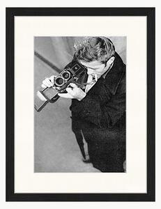 Foto incorniciata James Dean con with Camera