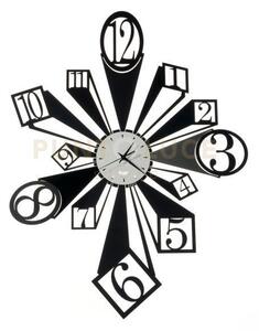 Orologio da parete scomposto slang nero e bianco marmo