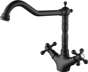 Miscelatore da cucina classico AquaTrimo Windsor in look nostalgico, nero opaco 21WS7531SW