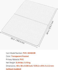 Tappetino per sedia, versione antiscivolo, facile da pulire, 36x48 pollici PVC tipo A