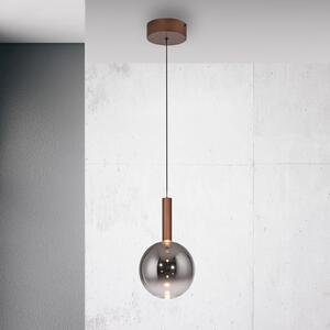 Paul Neuhaus lampada LED a sospensione Bowl, Ø 20 cm, marrone/grigio dimmerabile, Marrone / Ruggine, Soggiorno / Sala da pranzo, Vetro, Moderno