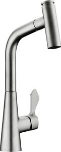 LINEA Umore 2, miscelatore per lavabo, finitura acciaio inox, alta pressione
