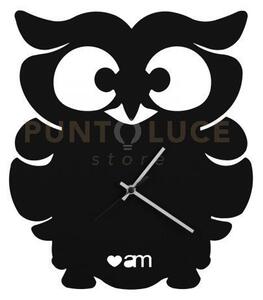 Orologio da parete di design gufino nero