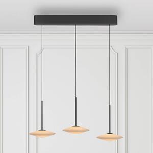 Paul Neuhaus Lampada a sospensione LED Elipsa, 3 luci, bianco/nero dimmerabile, Nero, Soggiorno / Sala da pranzo, Vetro