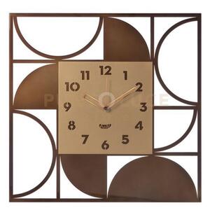 Orologio glam caramello industrial ,oro laccato in ferro 50x50hcm